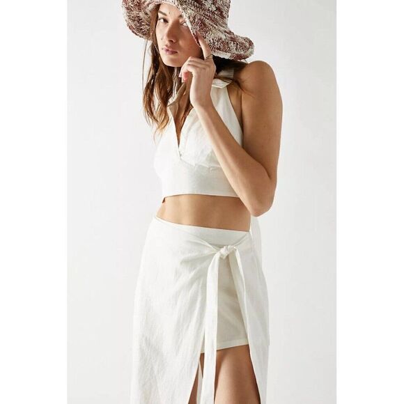 NEW FREE PEOPLE Sz L EVANGELISTA SET CROP TOP & MAXI SKIRT BLACK - Picture 5 of 5